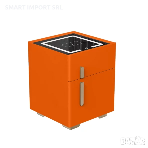 Интелигентно нощно шкафче Smart Heater, сейф, Led осветление, оранжев, снимка 1