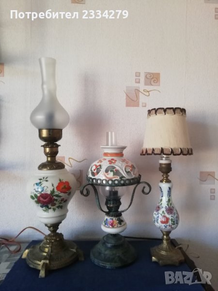 Порцеланови настолни лампи стари,изработка в Италия , снимка 1