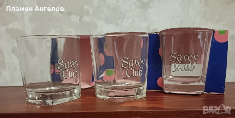 Стъклени чаши-рекламни Savoy Club, снимка 1