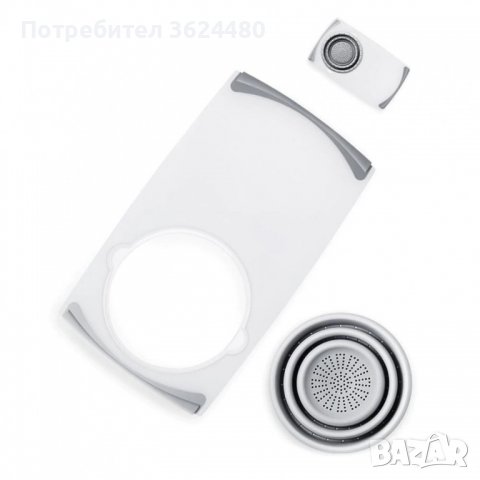 МНОГОФУНКЦИОНАЛНА КУХНЕНСКА ДЪСКА ЗА РЯЗАНЕ С ВГРАДЕН СГЪВАЕМ ГЕВГИР, снимка 2 - Други стоки за дома - 40040843