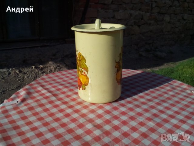 Стара Емайлирана тенджера #6, снимка 2 - Антикварни и старинни предмети - 29041411