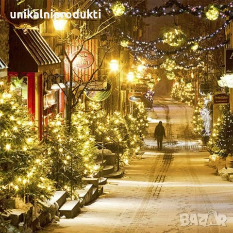 Външни коледни лампички 10м 100 лампи x7 LED (700 диода) IP 8 програми, снимка 2 - Лед осветление - 52261940