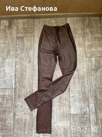 Нов висока талия кафяв еластичен ежедневно елегантен панталон , снимка 2 - Панталони - 44034976