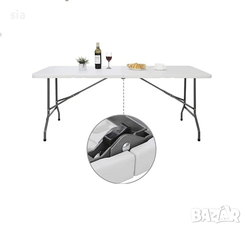 Маса за къмпинг, Преносима масичка, Сгъваема, 180/74/74см, снимка 4 - Къмпинг мебели - 50945602