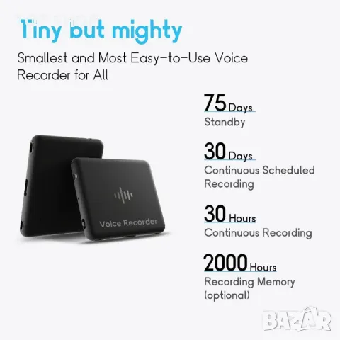 Смарт диктофон iZYREC 64GB с Bluetooth, снимка 6 - Слушалки и портативни колонки - 48780389