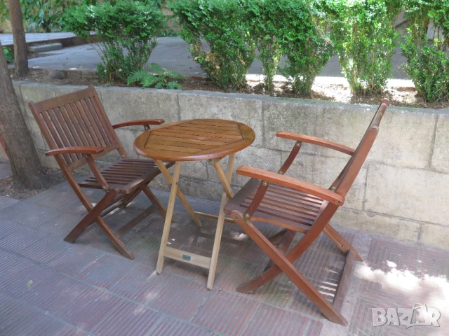  Тиково дърво-2бр.столове и маса ,Скандинавски дизаин, снимка 8 - Къмпинг мебели - 46678759