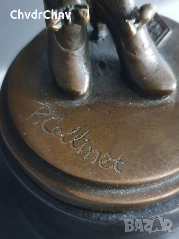 37см-4кг Collinet статуетка/еротика/френска бронзова скулптура/фигура на жена-танцьорка, снимка 9 - Статуетки - 52906084