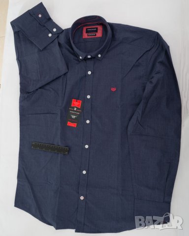 Мъжка памучна тъмносиня риза марка Giorgio di Mare - L, снимка 4 - Ризи - 28213906