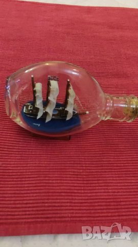 Стар сувенир кораб в бутилка. , снимка 2 - Колекции - 39563956