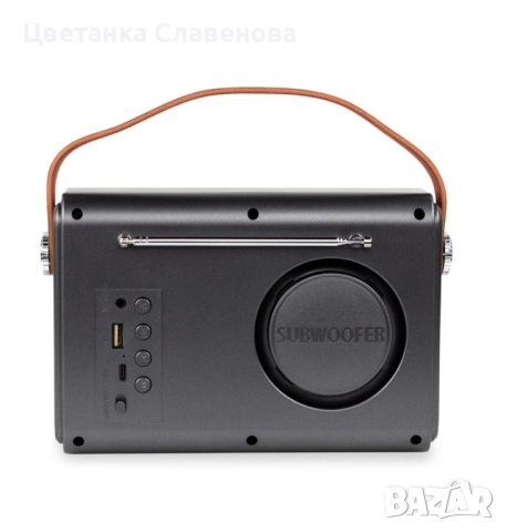 Радио с ретро дизайн Diva Retrobox Series RB-BT6500, Bluetooth, Черно, снимка 3 - Радиокасетофони, транзистори - 52477994