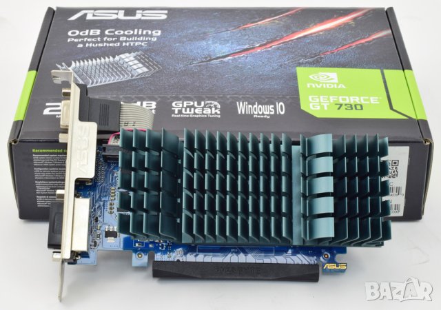 Видео карта ASUS GeForce GT 730 2GB GDDR5, Low Profile, снимка 2 - Видеокарти - 44047855