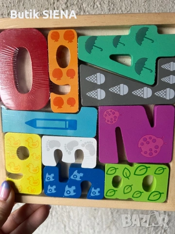 3D дървен пъзел, образователен комплект, различни цветове, 16.6x16.6x1.2 см