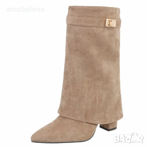 Дамски боти до глезена на висок ток, 5цвята , снимка 3 - Дамски боти - 51303839