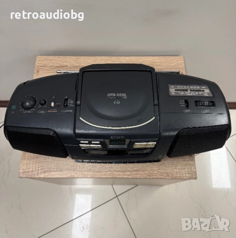 🔈Двукасетъчен радиокасетофон с компакт диск Sony CFD-222 - Boombox🔈, снимка 4 - Аудиосистеми - 53505767