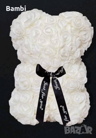 Мече от рози за рожден ден, имен ден, 8 март, 14 февруари , снимка 4 - Други - 43909031