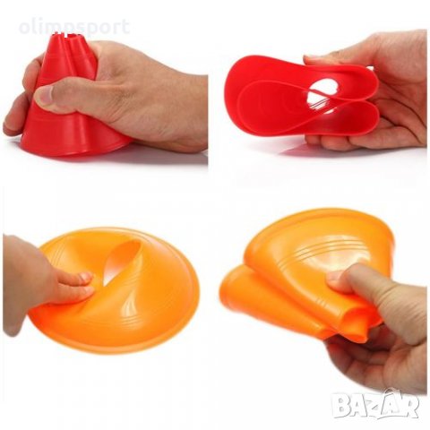 Конуси (шапки, паници) в различни цветове. Мек маркиращ конус - наричан още шапка, диск и паничка. , снимка 5 - Футбол - 39472375