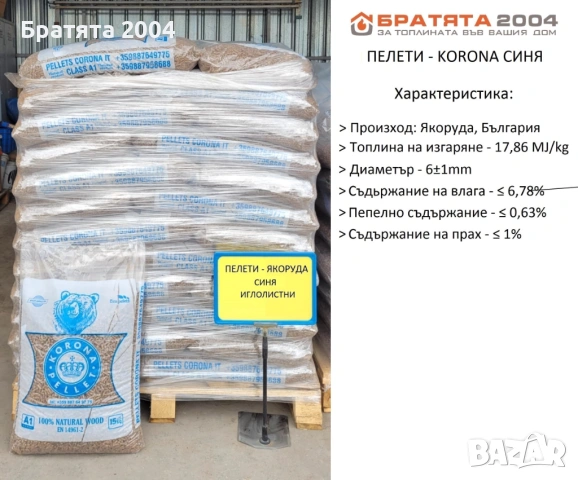 Пелети КОРОНА - Якоруда за гр.София и региона, от БРАТЯТА 2004, снимка 3 - Пелети - 37439343