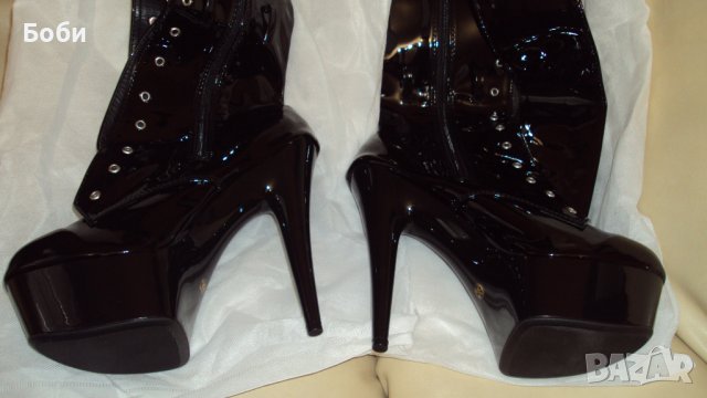 Лачени ботуши нови, снимка 5 - Дамски ботуши - 43097518