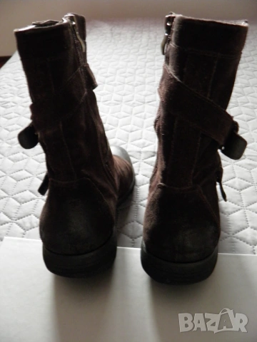Оригинални мъжки ботуши от естествен кафяв велур, снимка 3 - Мъжки ботуши - 53248379