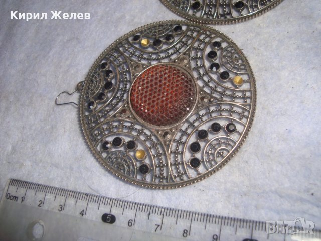 МНОГО КРАСИВИ СРЕБРИСТИ МЕСИНГОВИ СТАРИ АЖУРНИ ОРНАМЕНТИРАНИ ОБЕЦИ 85801, снимка 7 - Обеци - 36614887