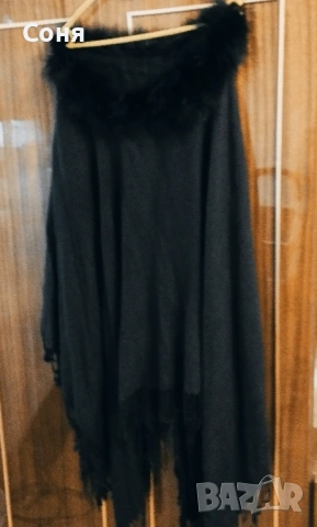 Пончо с яка от естествена кожа, снимка 13 - Палта, манта - 53067847