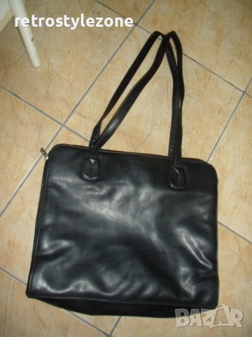 № 6938 стара кожена чанта SEMPRE   - размер 37,5 / 31 / 10 см , презрамка 34 см   - три прегради  - , снимка 1 - Чанти - 40364596