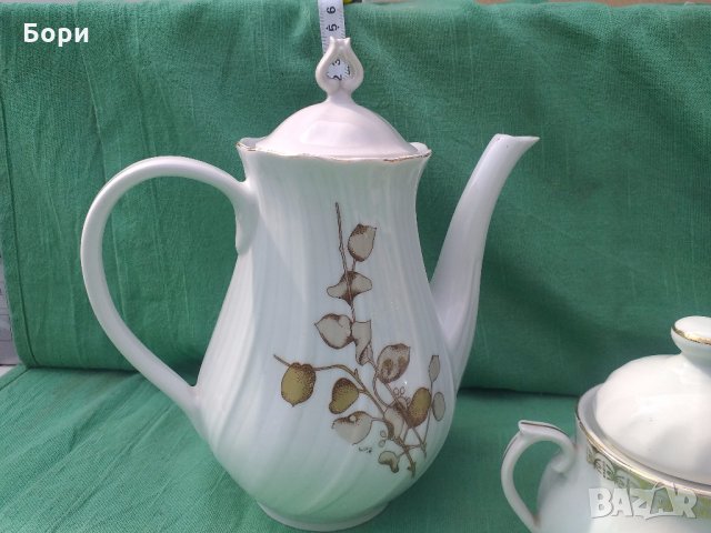 Български порцелан две кани и захарница, снимка 5 - Чинии - 32413126
