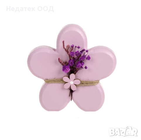  Великденска декорация, лилаво цвете, 12x2x12 см