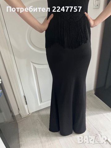 Официална рокля с ресни размер S, снимка 3 - Рокли - 36690835