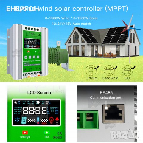 Хибриден МРРТ контролер WIFI за ветрогенератор + соларни панели 1500w, снимка 11 - Друга електроника - 39871582