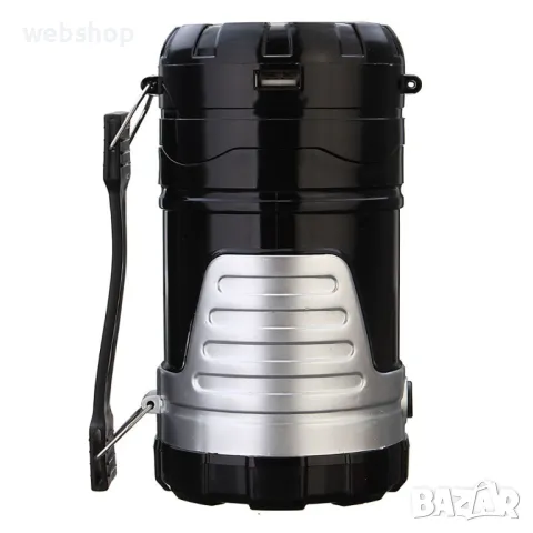 Акумулаторна LED лампа за къмпинг с фенерче 1W + 6 LED WB-7088A, Слънчев панел и USB, Дръжка , снимка 9 - Къмпинг осветление - 49821011