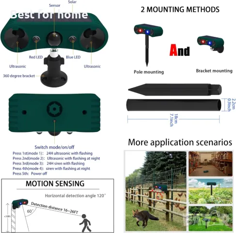 Соларна аларма със сензор за движение и обхват до 8 метра  QXMH, снимка 7 - Други - 50219177