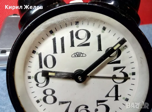 PRIM MADE in CZECHOSLOVAKIA Стар КОЛЕКЦИОНЕРСКИ ЧЕШКИ МЕХАНИЧЕН БУДИЛНИК МЕРА-ПОЛТИК 48333, снимка 4 - Антикварни и старинни предмети - 47656782