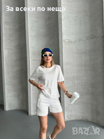 Дамски Летен Комплект Тениска И Къси Панталонки👚🩳Дамски Къс Екип Код A1298