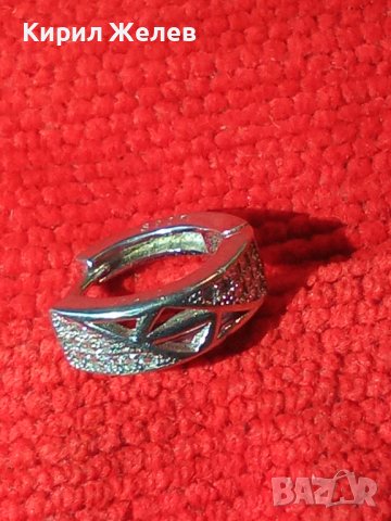 СРЕБЪРНА СКЪПОЦЕННА ОБЕЦА СРЕБРО 925 АНГЛИЯ с МИНИАТЮРНИ ЮВЕЛИРНО ШЛИФОВАНИ ЦИРКОНИ МАЙСТОРСКА 25706