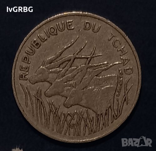 100 франка 1971 Чад Централна Африка Френска , снимка 3 - Нумизматика и бонистика - 44055009