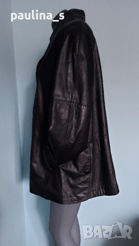 Палто с хастар от естествена кожа "Vera Pelle" / голям размер , снимка 4 - Палта, манта - 43621932