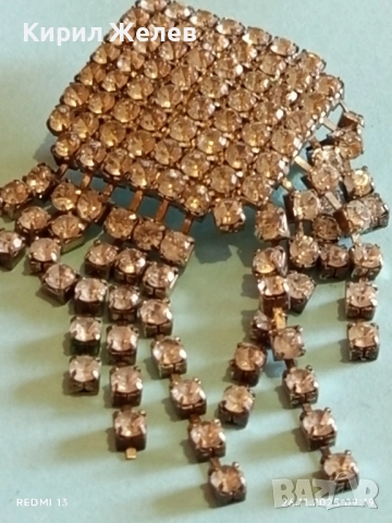 БРОШКА SWAROVSKI посребрена АРТ ДЕКО стил кристална 52235, снимка 10 - Други ценни предмети - 52544821