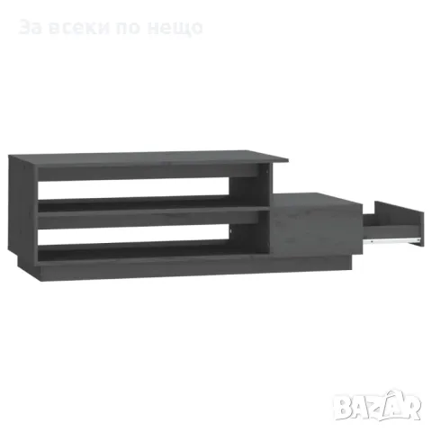 Кафе маса, сива, 120x50x40,5 см, борово дърво масив, снимка 2 - Маси - 48915116