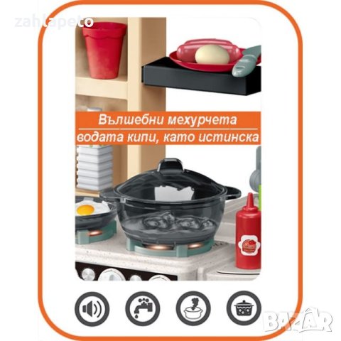 Голяма синя кухня с пара и 2 хладилника, снимка 4 - Играчки за стая - 43297968