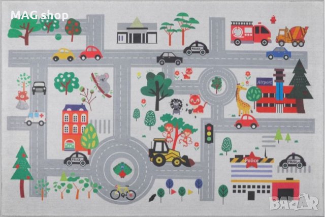 ПРОМО! Детски килим Автомобили на път 100x150см детско килимче, снимка 2 - Други - 43077455
