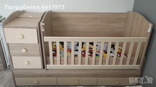 Детска дървена кошара + матрак, снимка 2 - Кошарки - 49534864