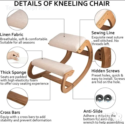 Ергономичен стол с опора за коленете., снимка 3 - Столове - 49783193