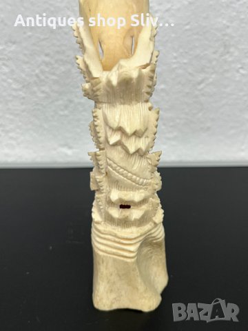 Азиатска ръчно резбована фигура от кост. №5022, снимка 8 - Колекции - 44104723