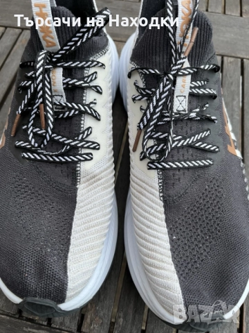 $163 Мъжки маратонки HOKA Carbon X3 Black and white 44-45 отлично състояние, снимка 9 - Маратонки - 52033659