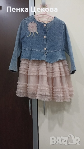 Комплект рокля с дънково яке 