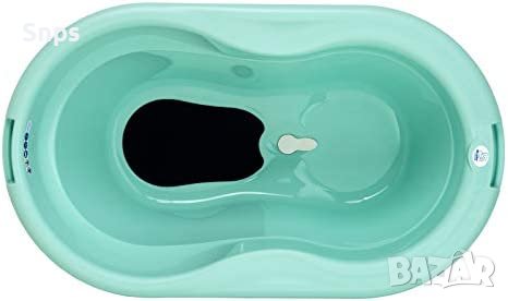 Бебешка вана Rotho Babydesign, с нехлъзгаща подложка и дренажна тапа, 0-12 месеца, бебешко синя , снимка 2 - За банята - 37781398
