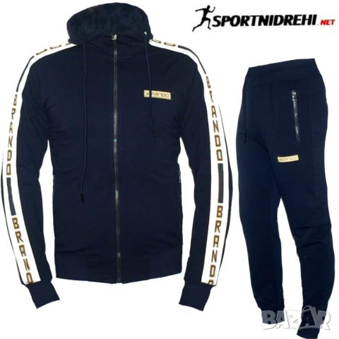 Мъжки спортен екип BRANDO, черен, памук и ликра, с качулка, снимка 7 - Спортни дрехи, екипи - 43112503