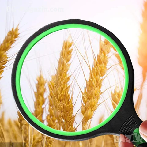 Увеличителна мощна голяма стъклена ръчна лупа 10X увеличение за четене на книги вестници с дръжка, снимка 7 - Други инструменти - 50920923