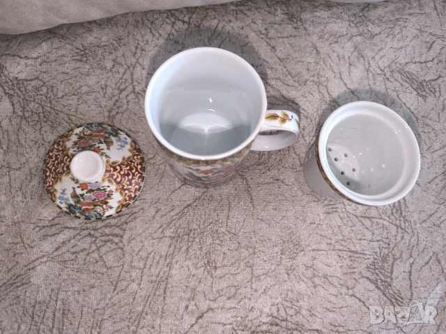 порцеланова антикварна чаша от три части, снимка 3 - Антикварни и старинни предмети - 50504760